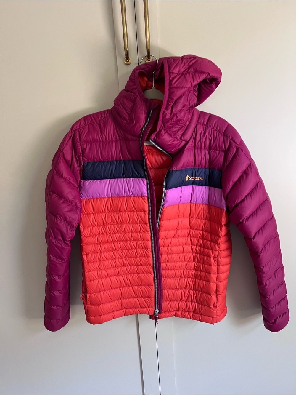 Women’s Colorblock Puffer Jacket - Pink & Red